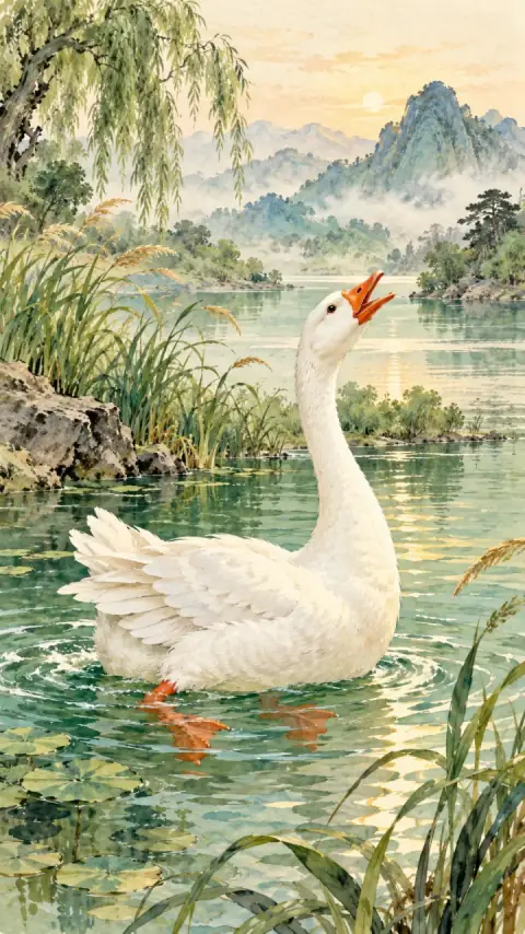 Poetic illustration for Ode to the Goose
