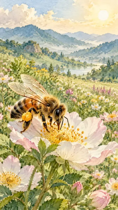 蜂诗意插画