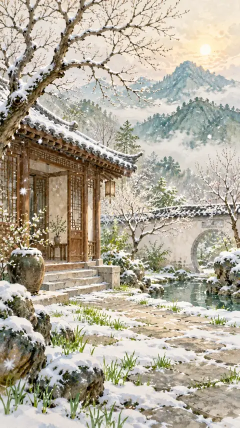 春雪诗意插画
