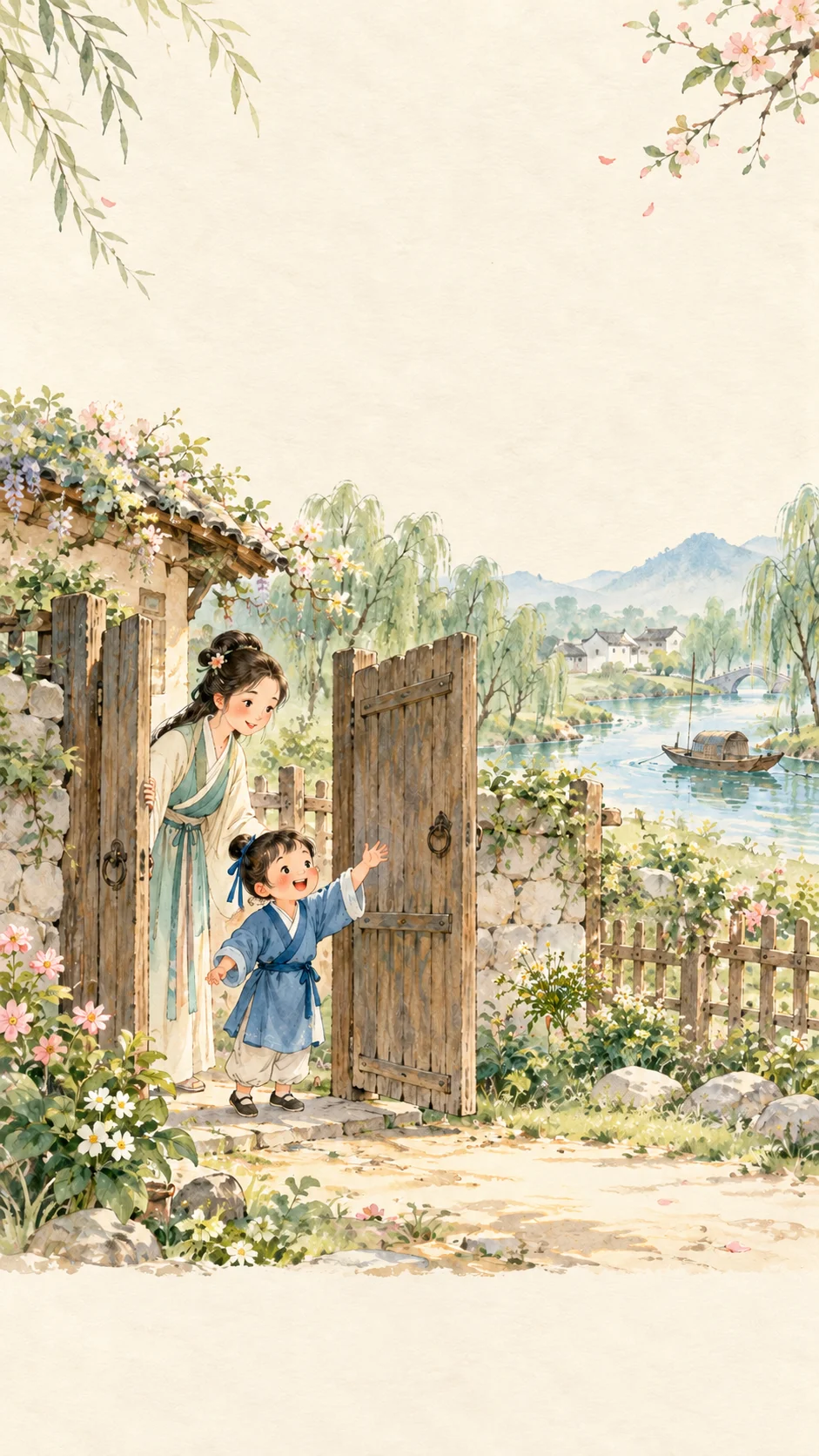 Poetic illustration for A Moment by the Stream