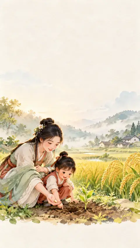 悯农二首·其一诗意插画