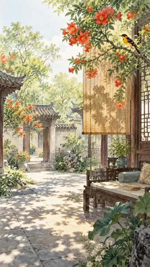 夏意诗意插画