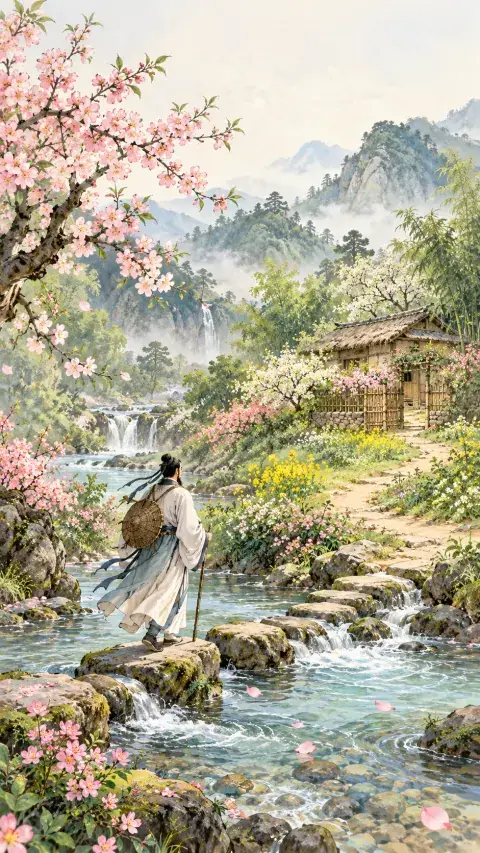 寻胡隐君诗意插画