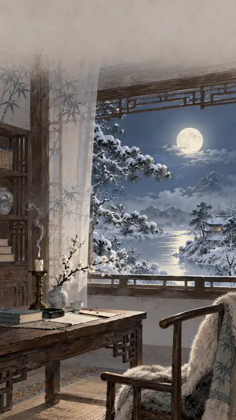 十二月十五夜诗意插画