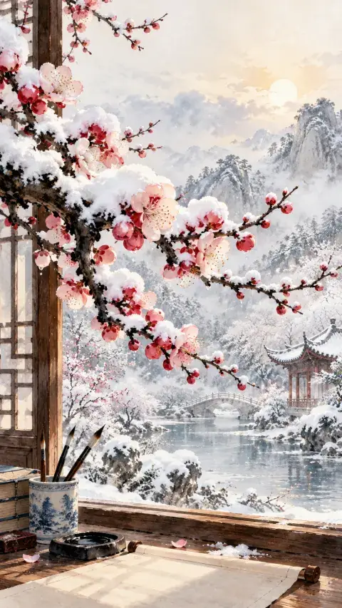 雪梅·其一诗意插画