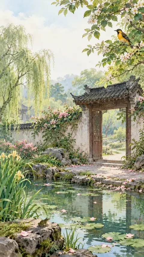 Poetic illustration for Spring Drawing to a Close