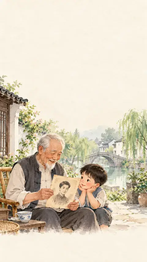 回乡偶书·其一诗意插画