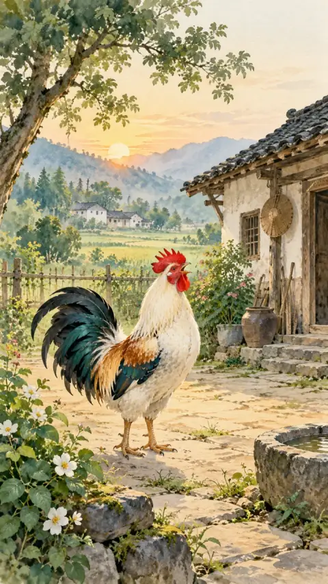 On a Painted Rooster illustration
